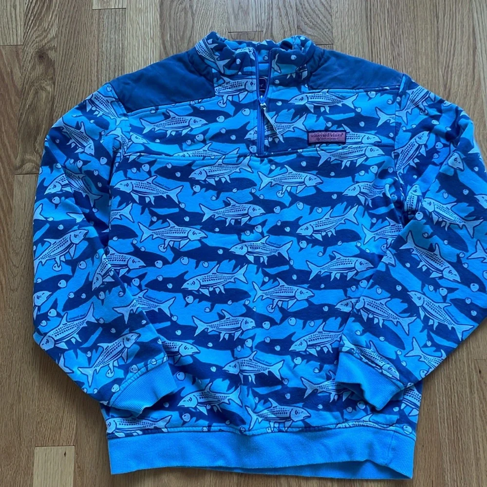 Vineyard Vines FISH quarter zip Shep Shirt - Picture 1 of 7